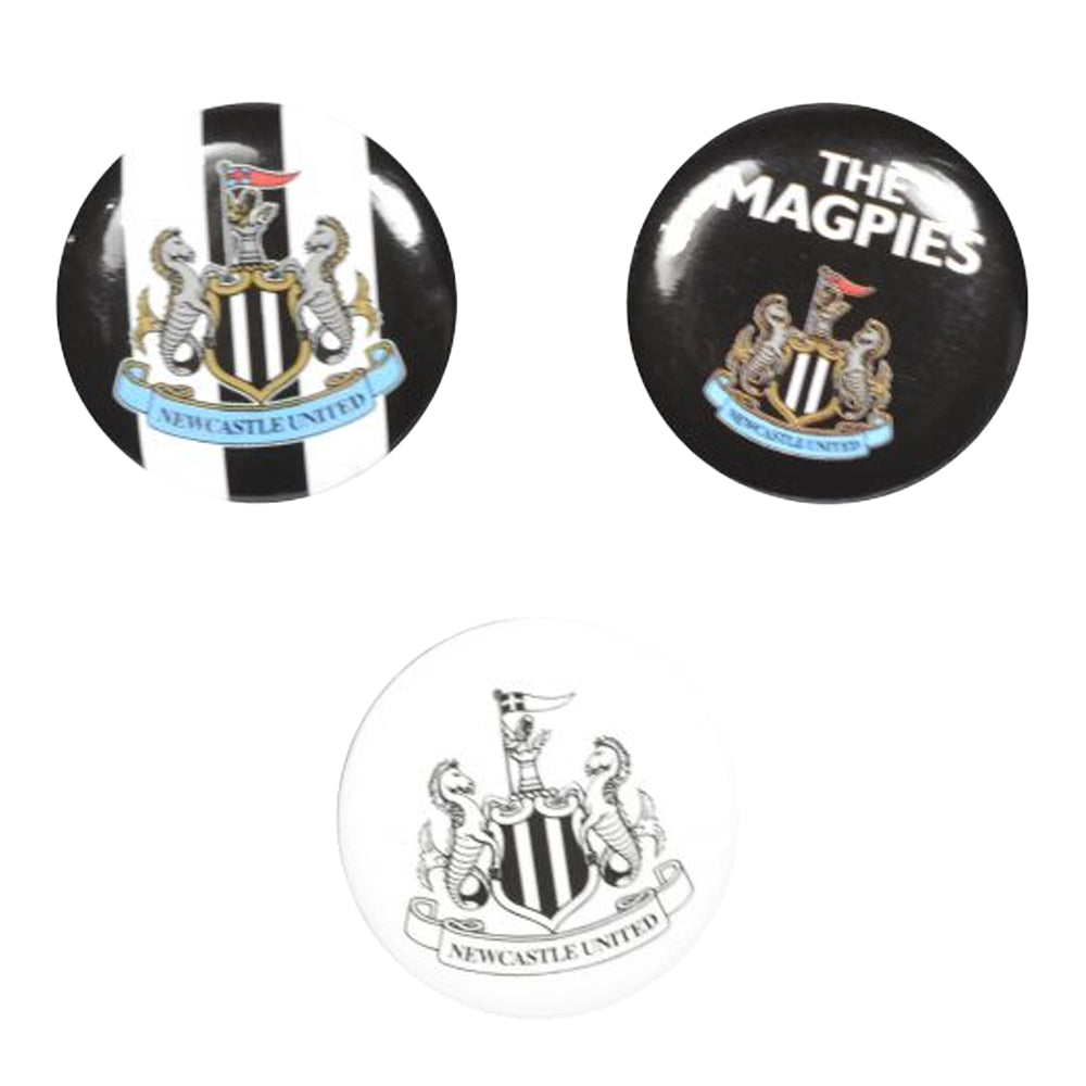 Black-White - Front - Newcastle United FC Childrens-Kids Enamel Badge Set