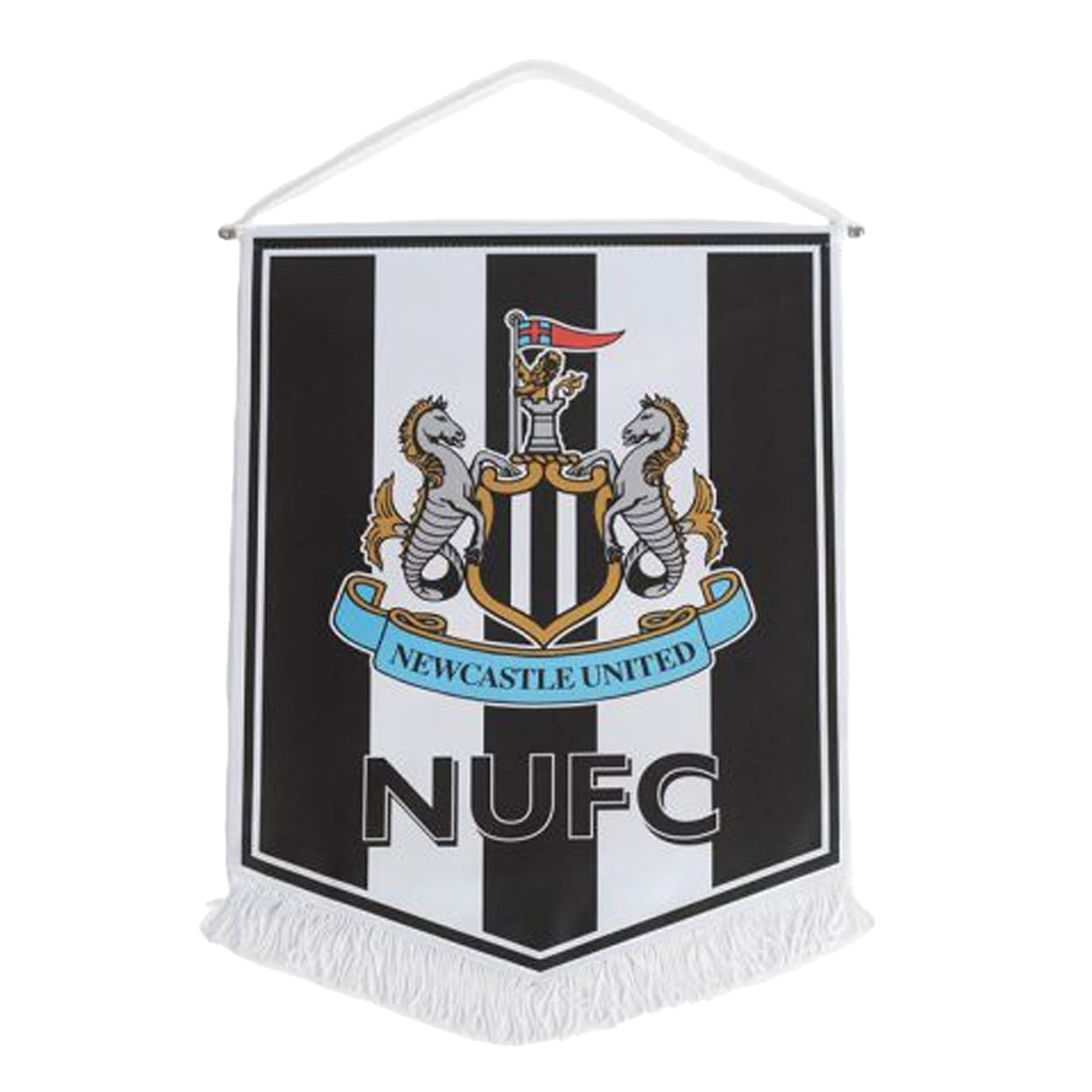 White-Black - Front - Newcastle United FC Large Pennant