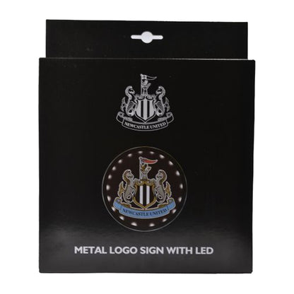 Black - Side - Newcastle United FC Metal Round LED Sign