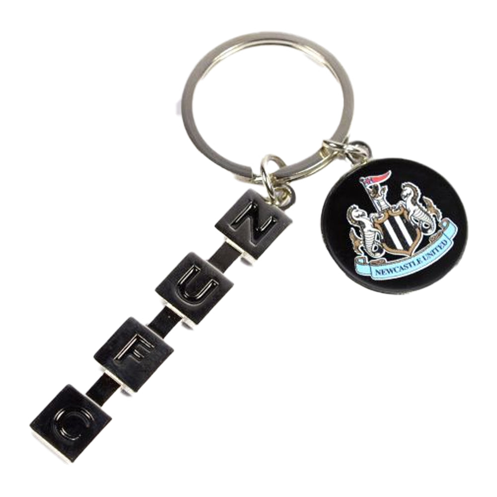 Black-White - Front - Newcastle United FC NUFC Crest Keyring