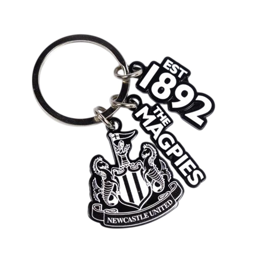 Black-White - Front - Newcastle United FC Charm Keyring