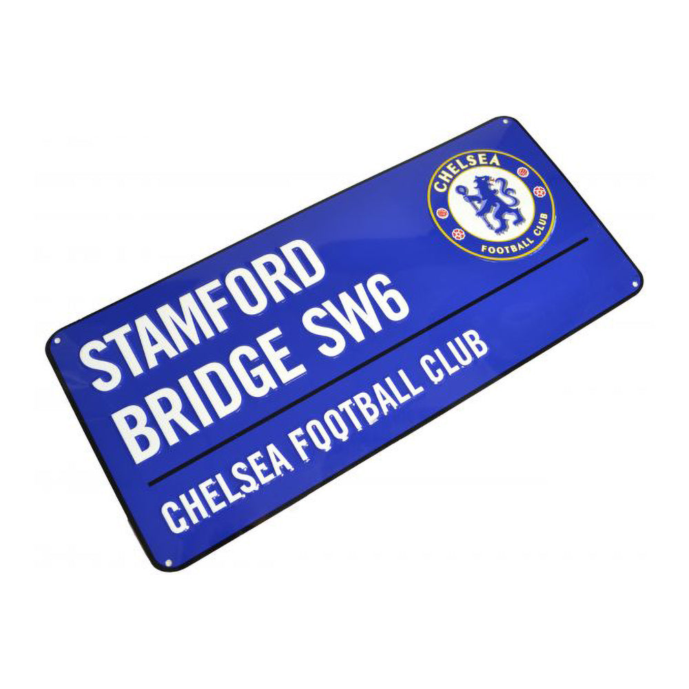 Blue-White - Side - Chelsea FC Official Football Coloured Metal Street Sign
