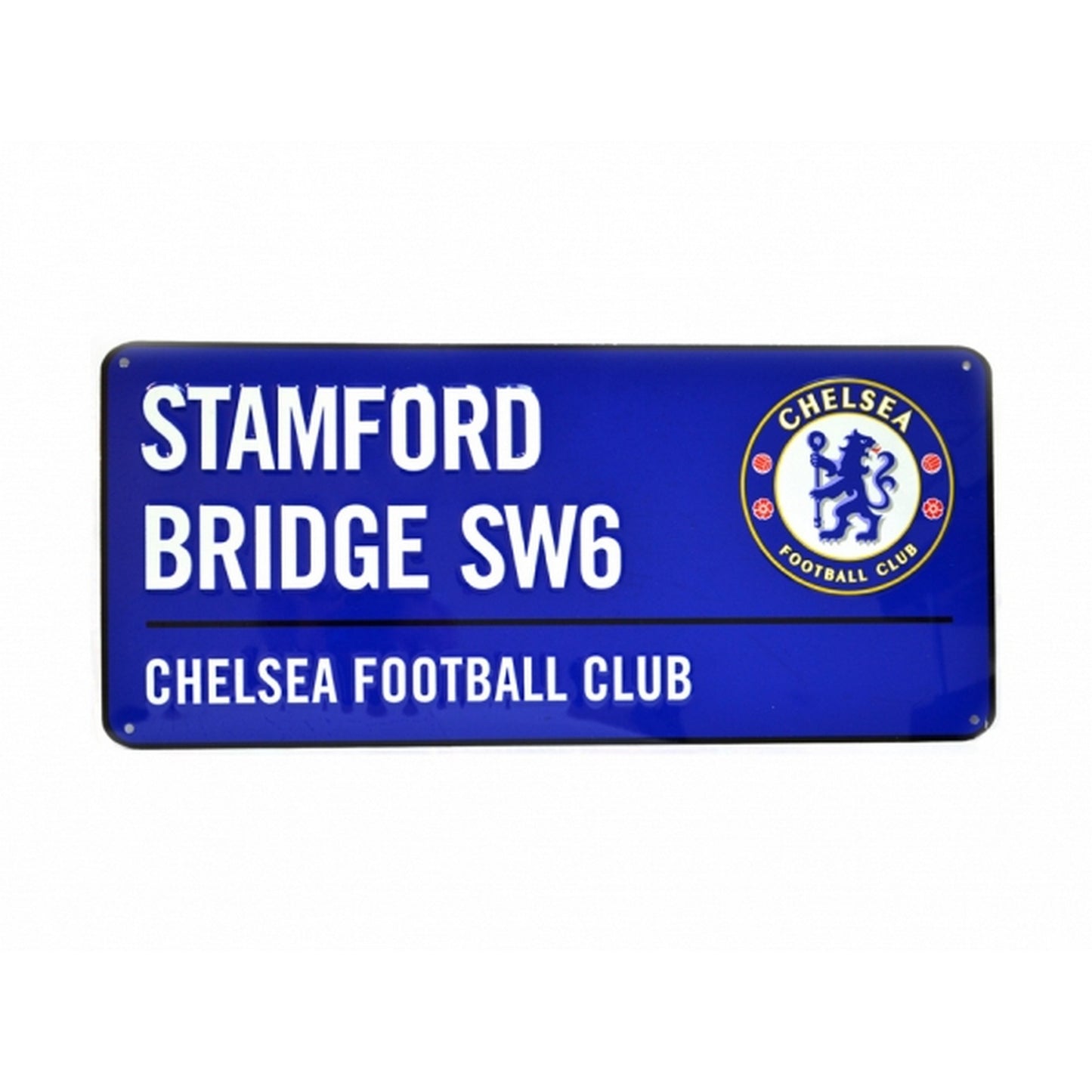 Blue-White - Front - Chelsea FC Official Football Coloured Metal Street Sign