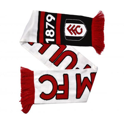 White-Red-Black - Front - Fulham FC Nero Scarf