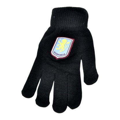 Black - Back - Aston Villa FC Unisex Adult Knitted Gloves
