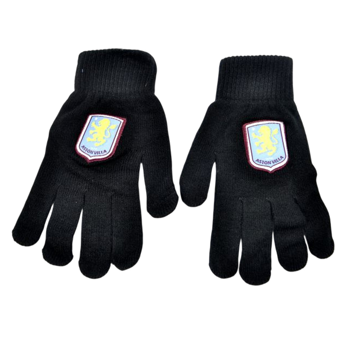 Black - Front - Aston Villa FC Unisex Adult Knitted Gloves