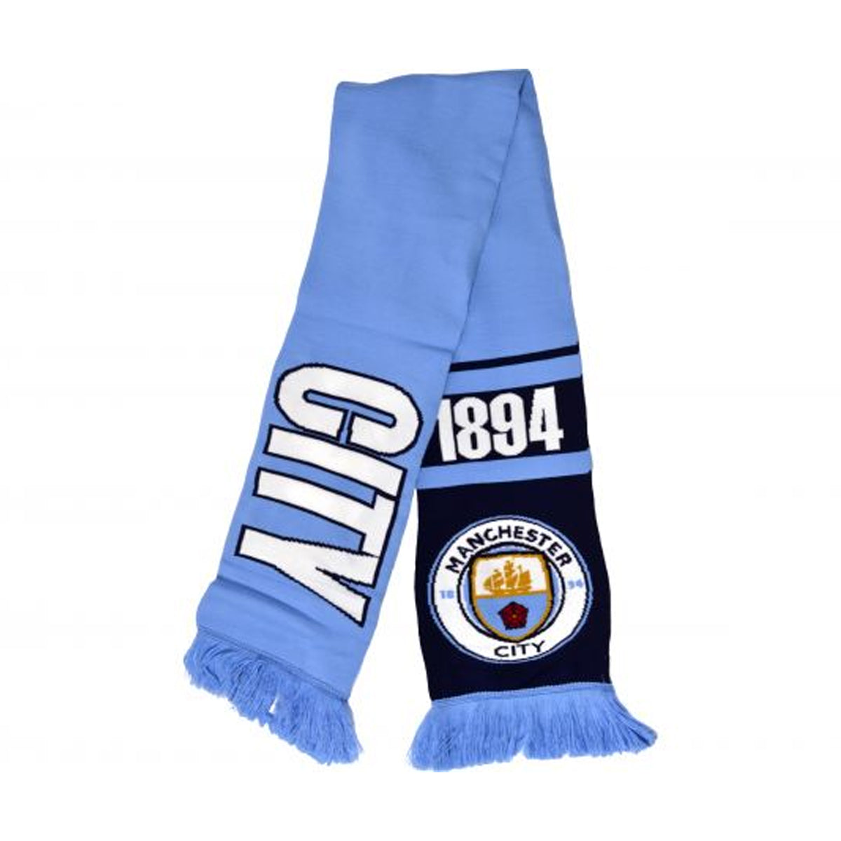 Sky Blue-White - Back - Manchester City FC Nero Scarf