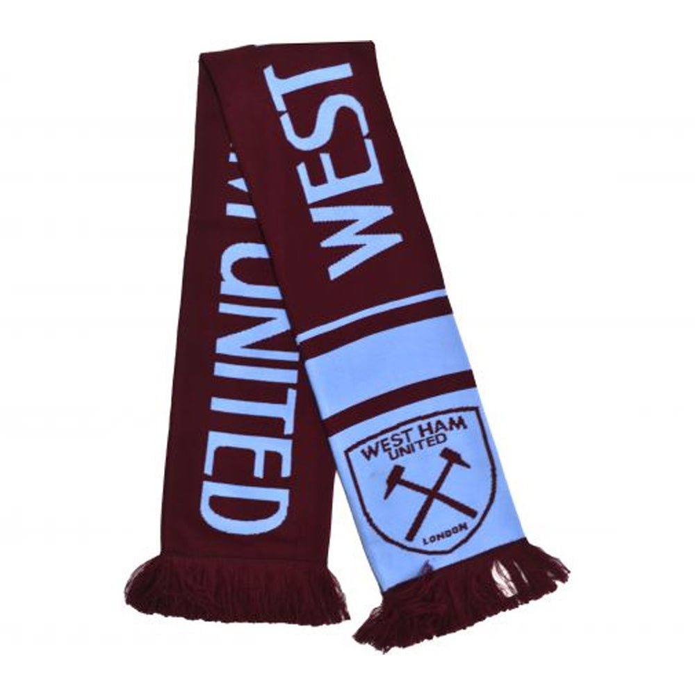 Claret-Sky Blue - Back - West Ham United FC Nero Scarf