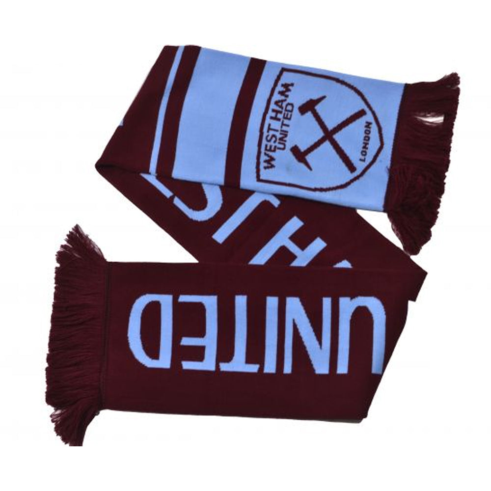 Claret-Sky Blue - Front - West Ham United FC Nero Scarf