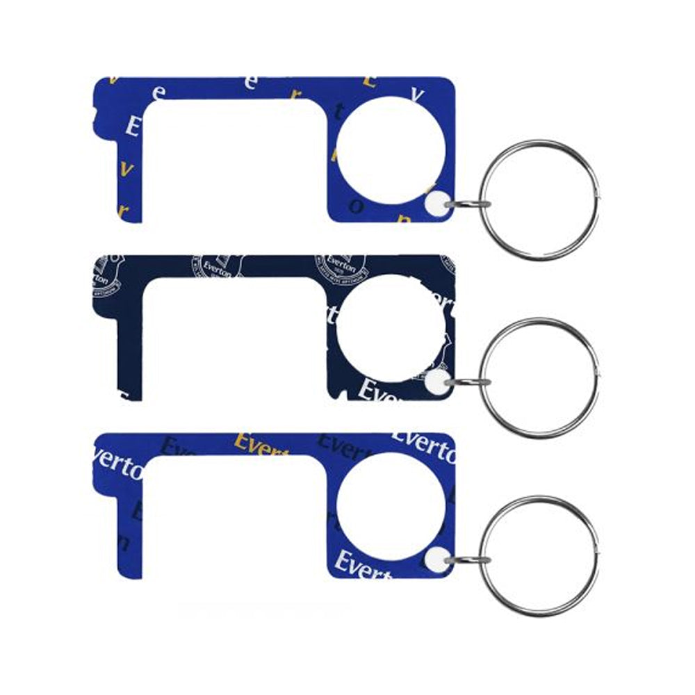 Blue-Dark Blue-Light Blue - Front - Everton FC No Touch Keyring (Pack of 3)