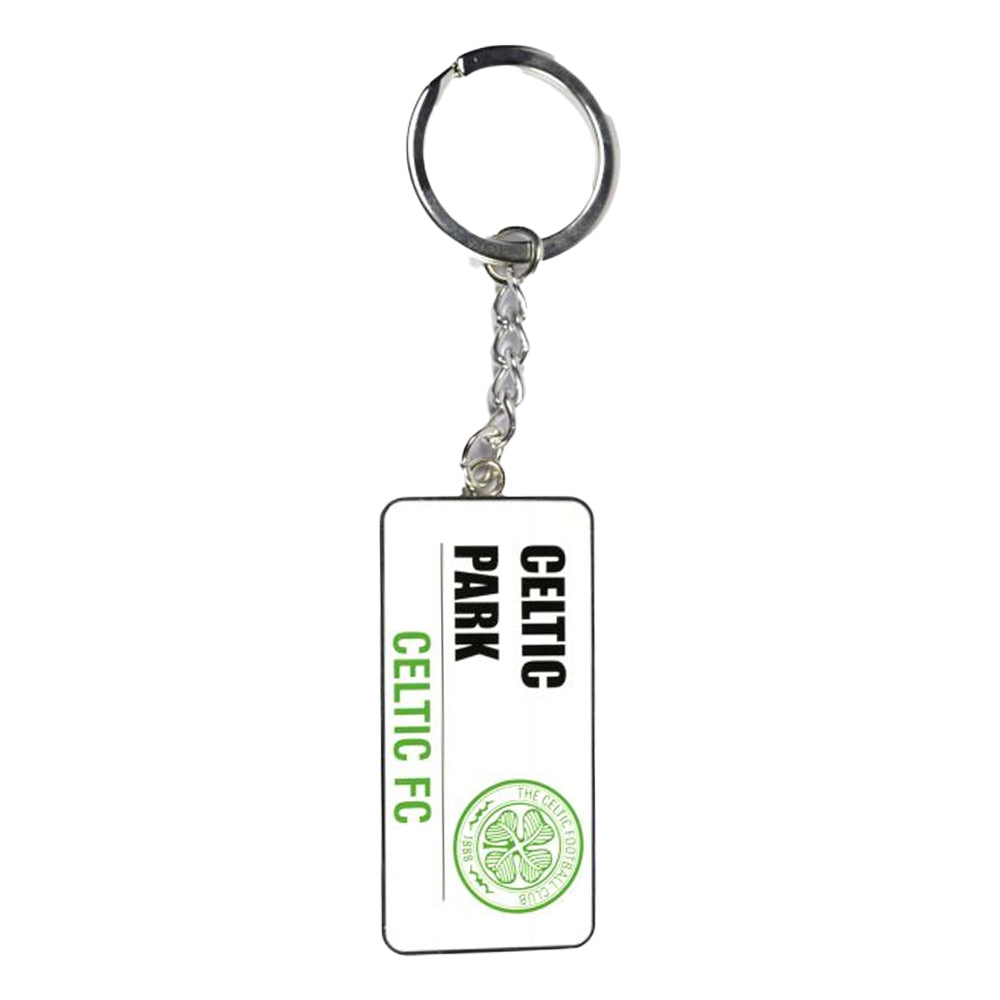 Silver-White - Back - Celtic FC Street Sign Keyring