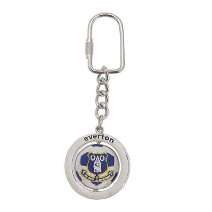 Silver - Front - Everton FC Spinner Keyring