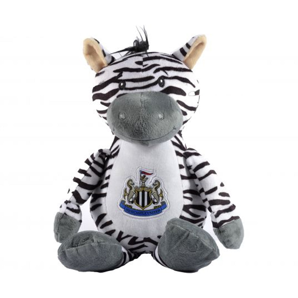 White-Black-Grey - Front - Newcastle United FC Zoo Crew Zebiddy Zebra Plush Toy