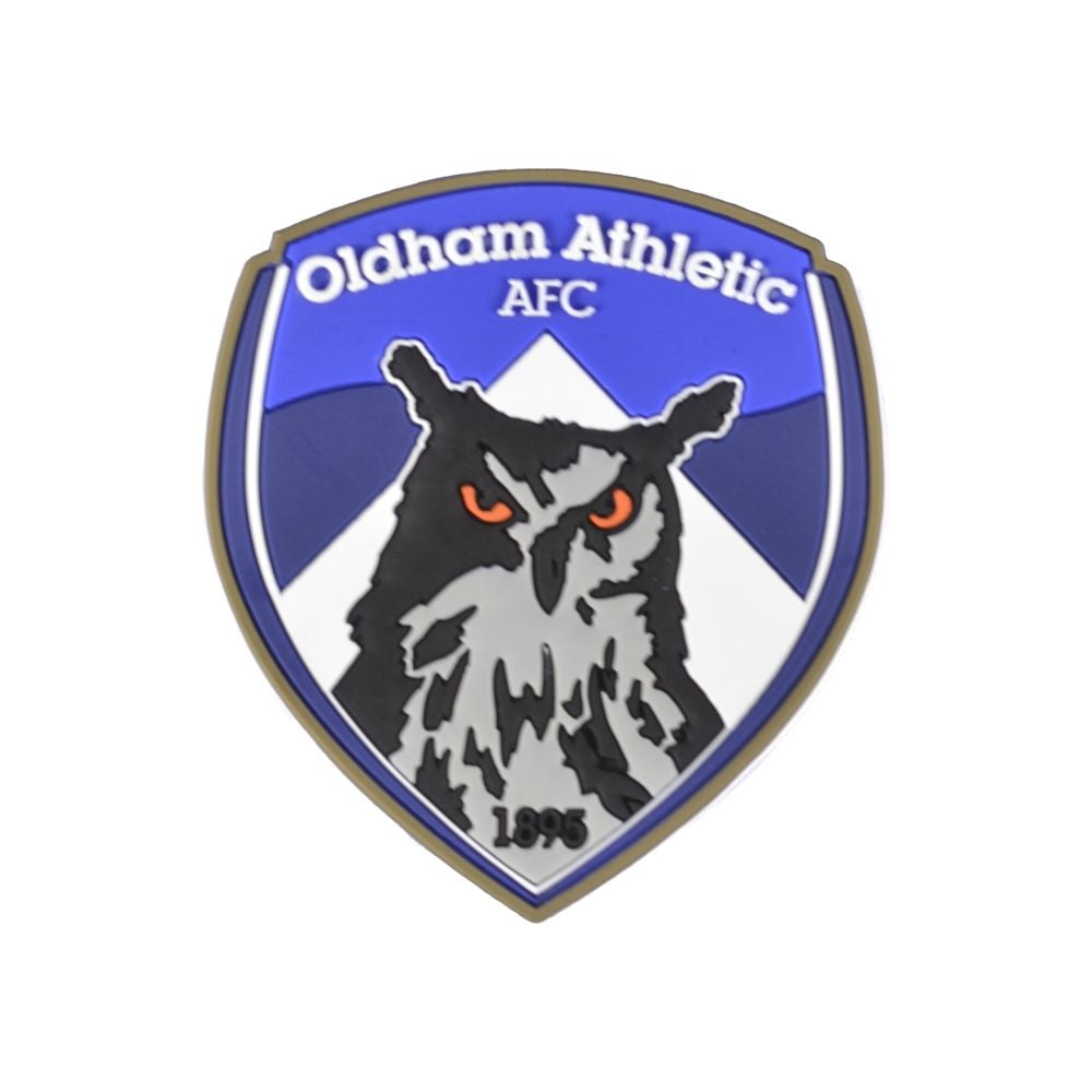 Blue-White - Front - Oldham Athletic AFC 3D Crest Fridge Magnet
