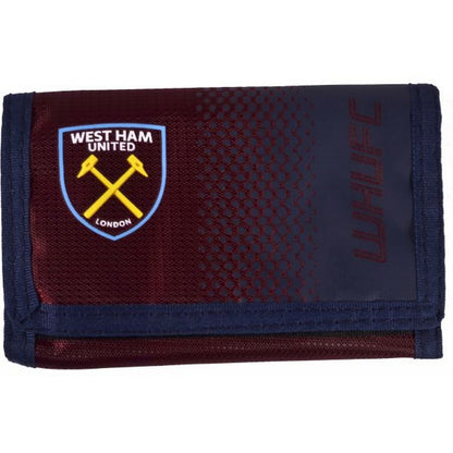 Claret-Blue - Front - West Ham United FC Fade Trifold Wallet