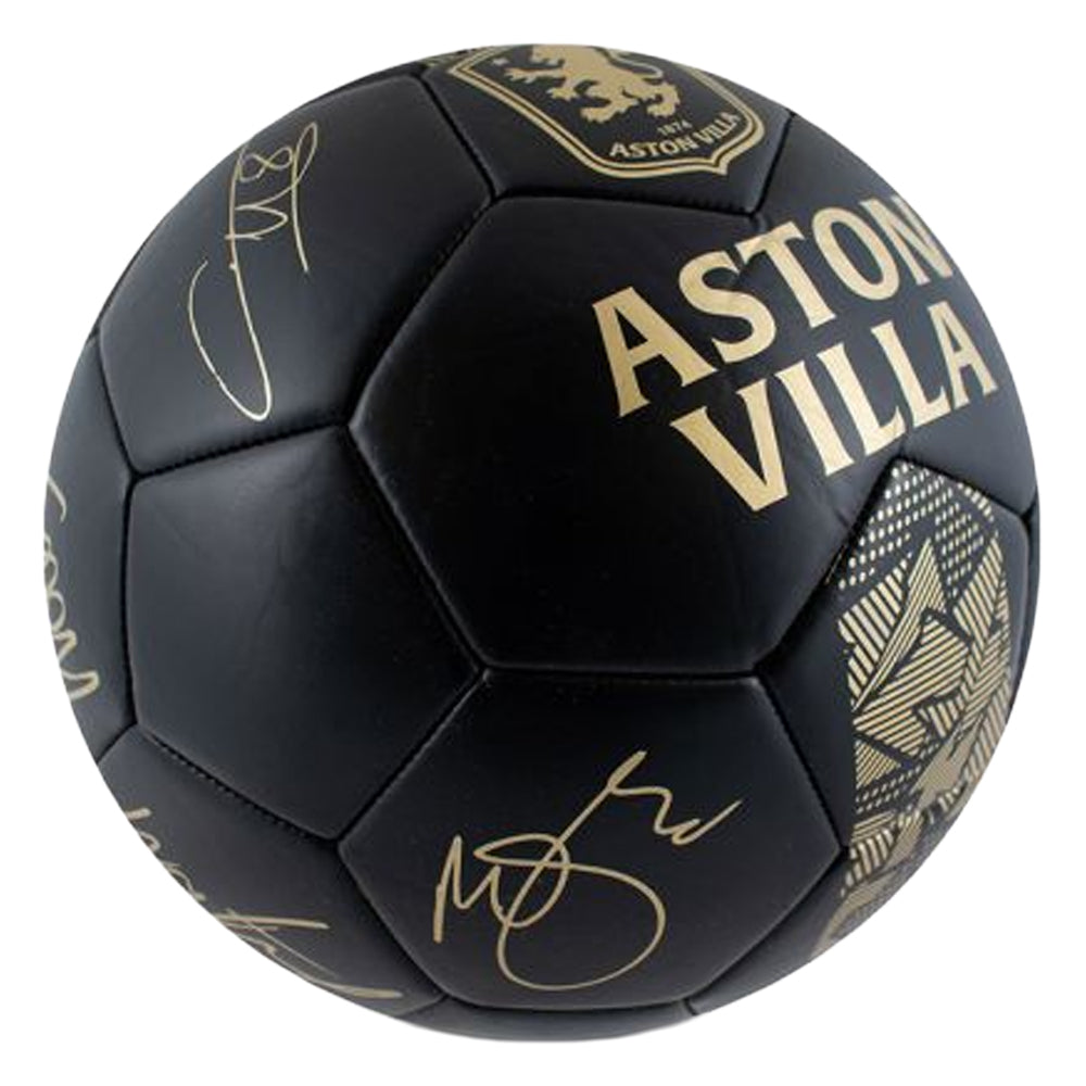 Black-Gold - Side - Aston Villa FC Phantom Printed Signature Football