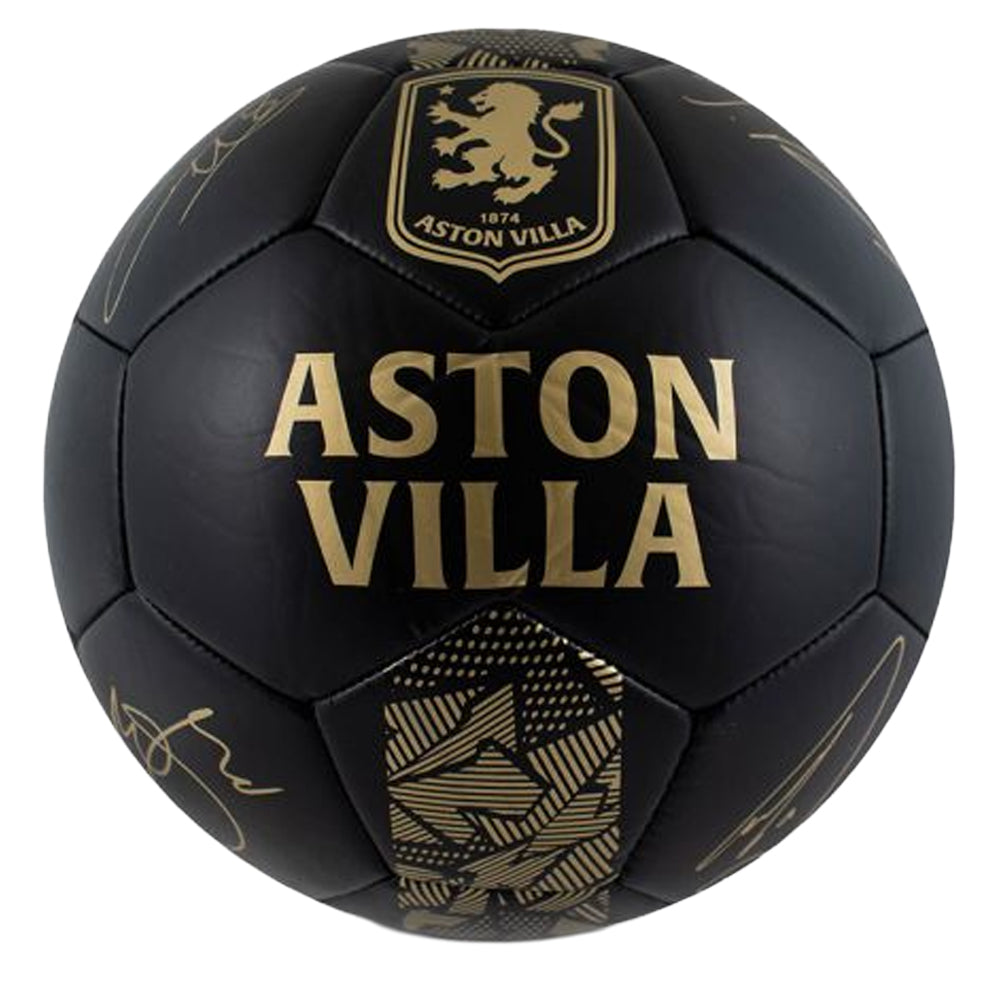 Black-Gold - Front - Aston Villa FC Phantom Printed Signature Football