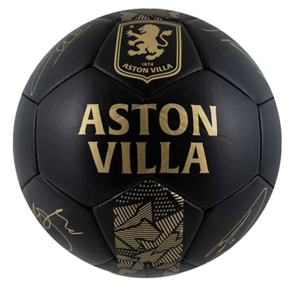 Black-Gold - Front - Aston Villa FC Phantom Printed Signature Football