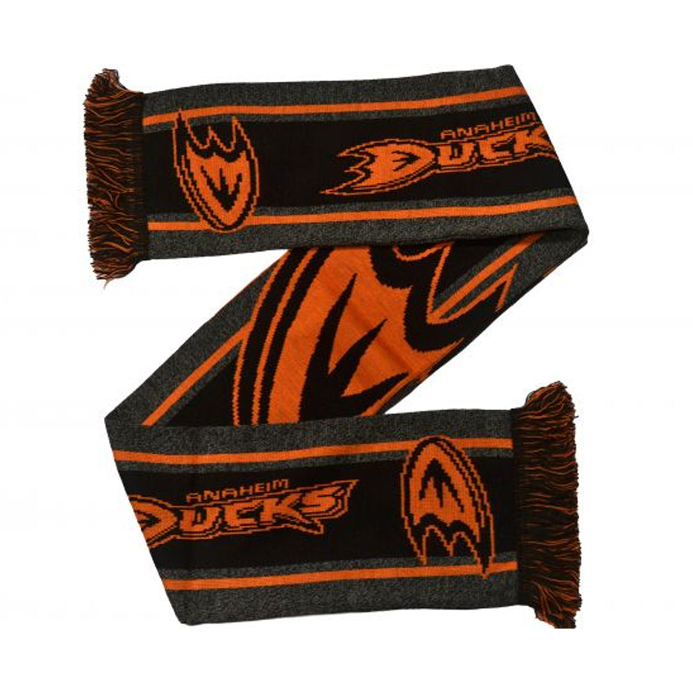 Grey-Orange - Front - Anaheim Ducks Big Logo Scarf
