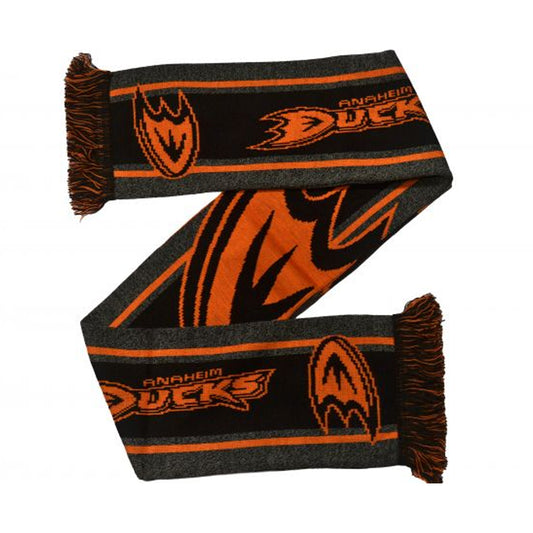 Grey-Orange - Front - Anaheim Ducks Big Logo Scarf
