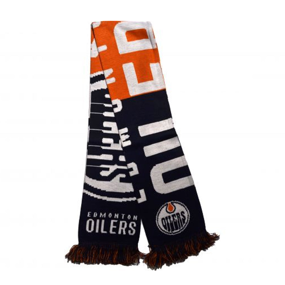 Navy-Orange - Back - Edmonton Oilers 2020 Word Mark NHL Logo Scarf