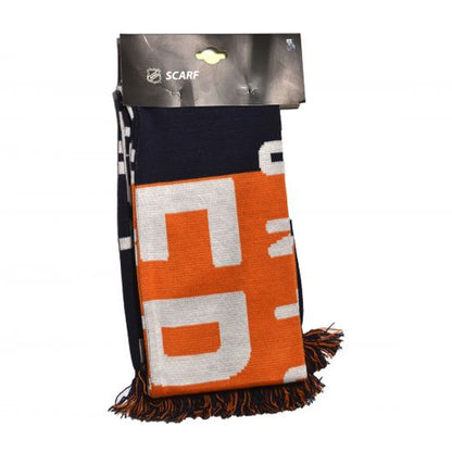 Navy-Orange - Side - Edmonton Oilers 2020 Word Mark NHL Logo Scarf