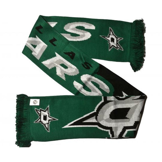 Green-Black - Front - Dallas Stars 2020 Word Mark NHL Logo Scarf