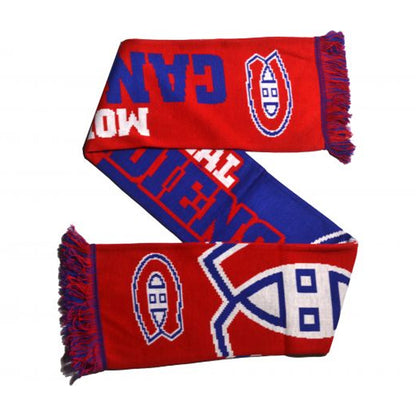 Red-Blue - Front - Montreal Canadiens 2020 Word Mark NHL Logo Scarf