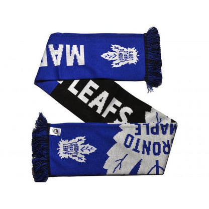 Blue-Black - Front - Toronto Maple Leafs 2020 Word Mark NHL Logo Scarf