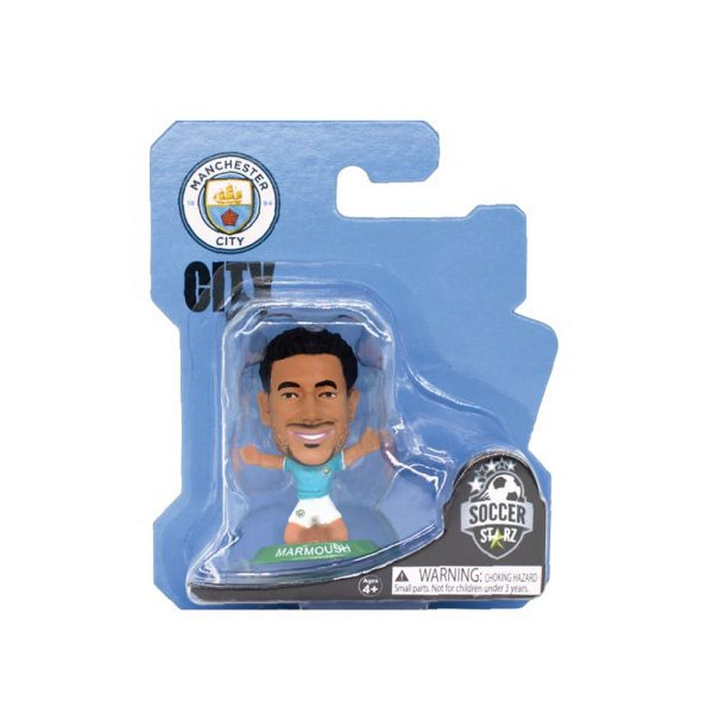 Sky Blue-White - Back - Manchester City FC Marmoush SoccerStarz Football Figurine