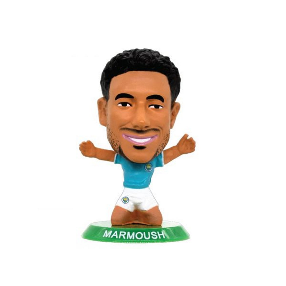 Sky Blue-White - Front - Manchester City FC Marmoush SoccerStarz Football Figurine