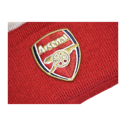 Red-White - Side - Arsenal FC Striped Knitted Bobble Hat
