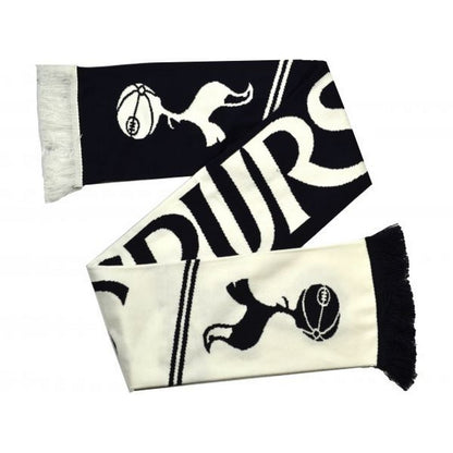 Black-White - Front - Tottenham Hotspur FC Jacquard Knitted Scarf