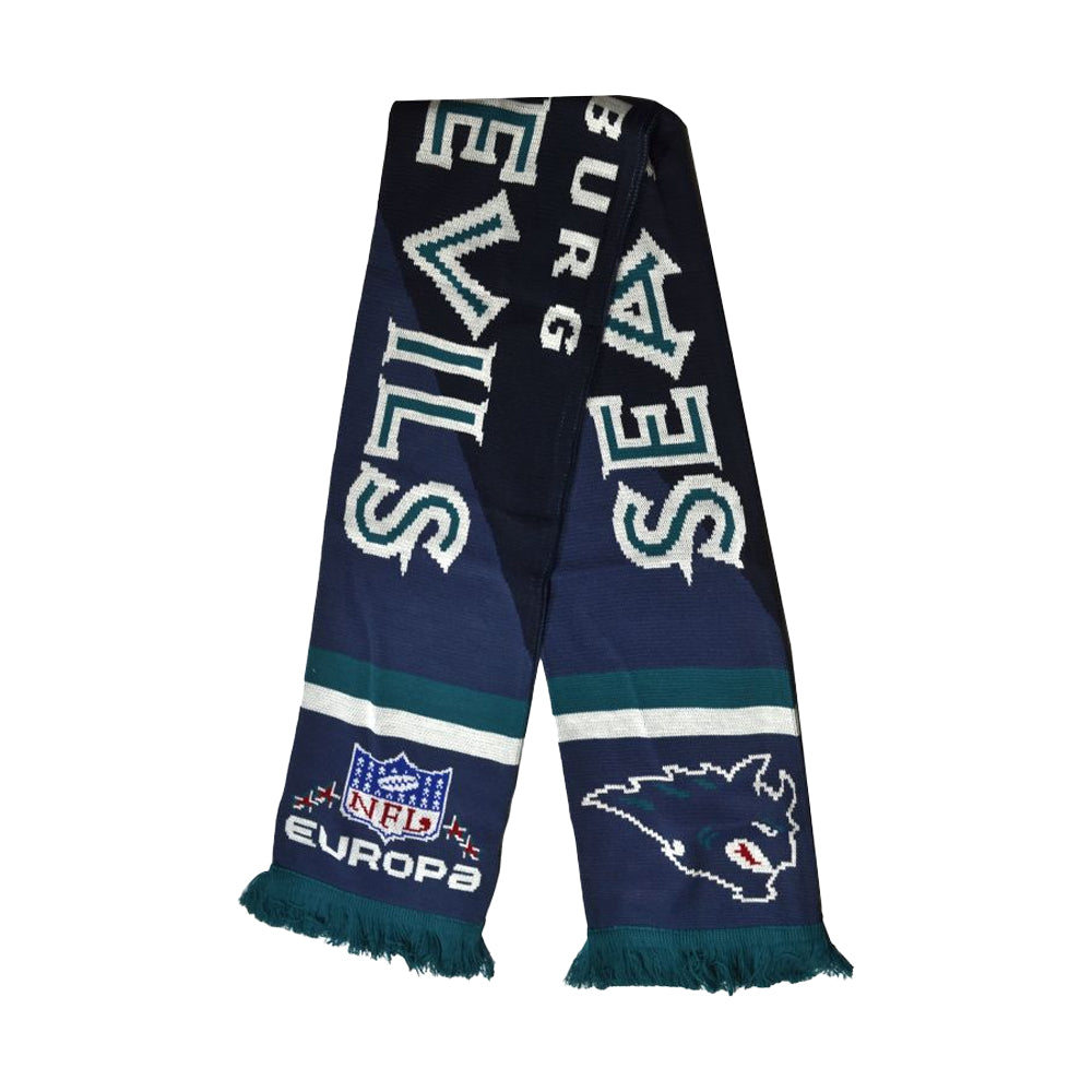 Blue-White-Teal - Back - Hamburg Sea Devils Supporters UEFA Europa League Stripes Scarf
