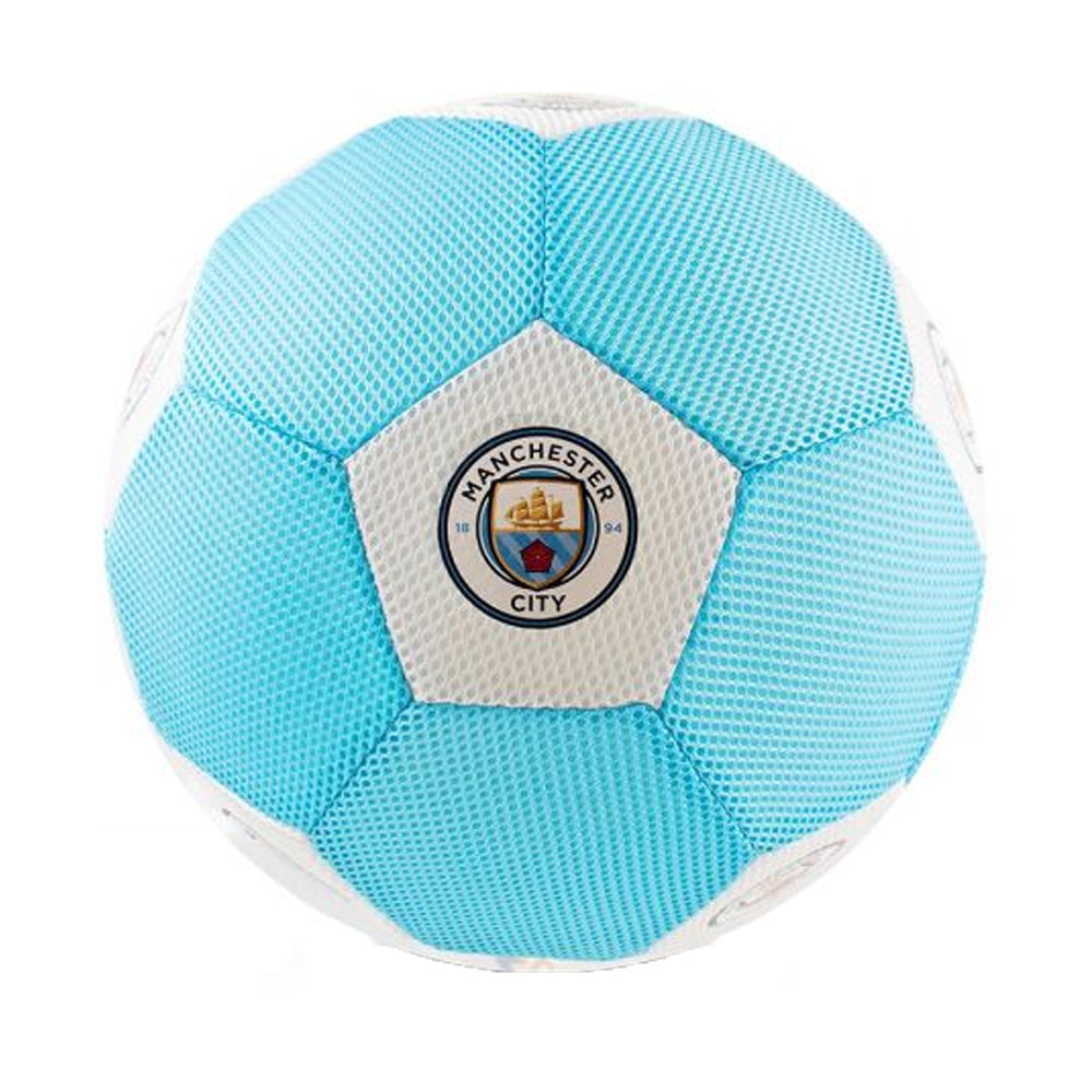 White-Sky Blue - Front - Manchester City FC Crest Mesh Football