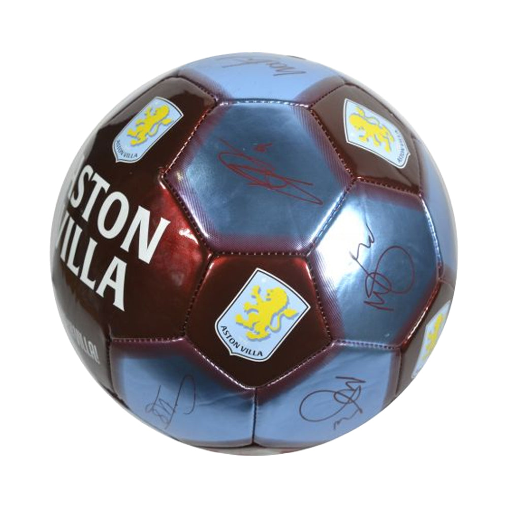 Sky Blue-Claret-Yellow - Side - Aston Villa FC Printed Signature Football