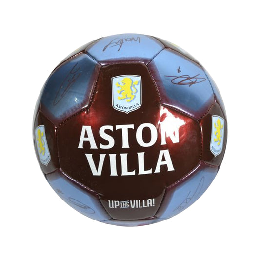Sky Blue-Claret-Yellow - Front - Aston Villa FC Printed Signature Football