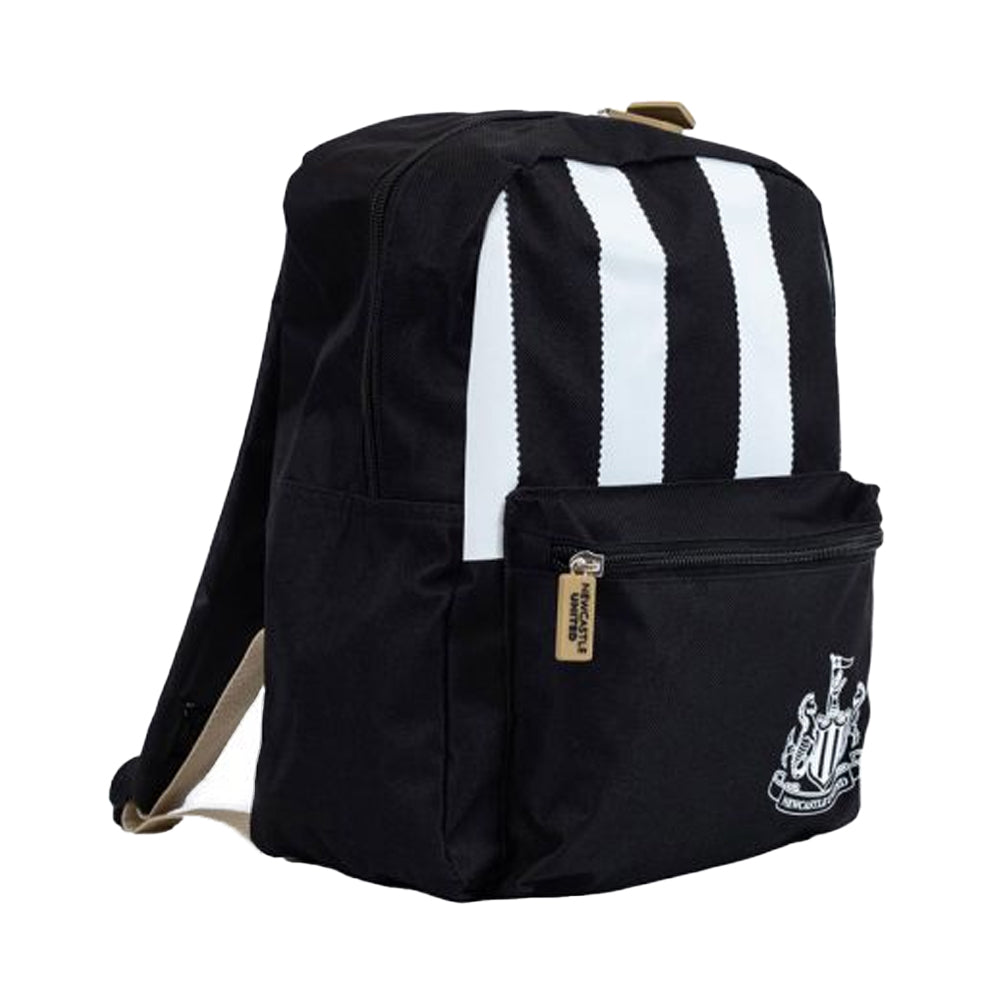 Black-White - Side - Newcastle United FC Childrens-Kids Stripe Backpack