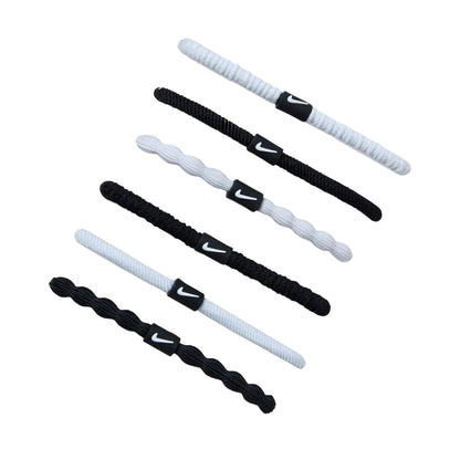 White-Black - Back - Nike Logo Hair Tie (Pack of 6)
