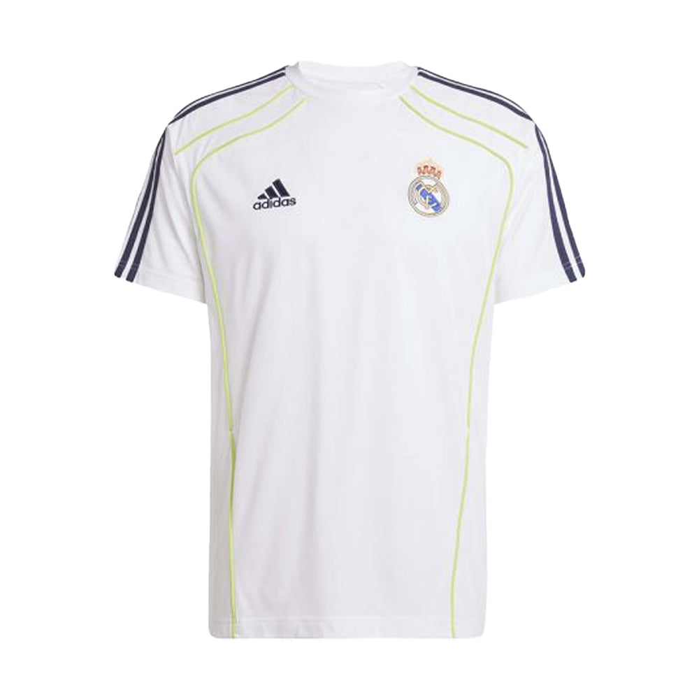 White - Front - Real Madrid CF Unisex Adult Urban Purist Adidas T-Shirt