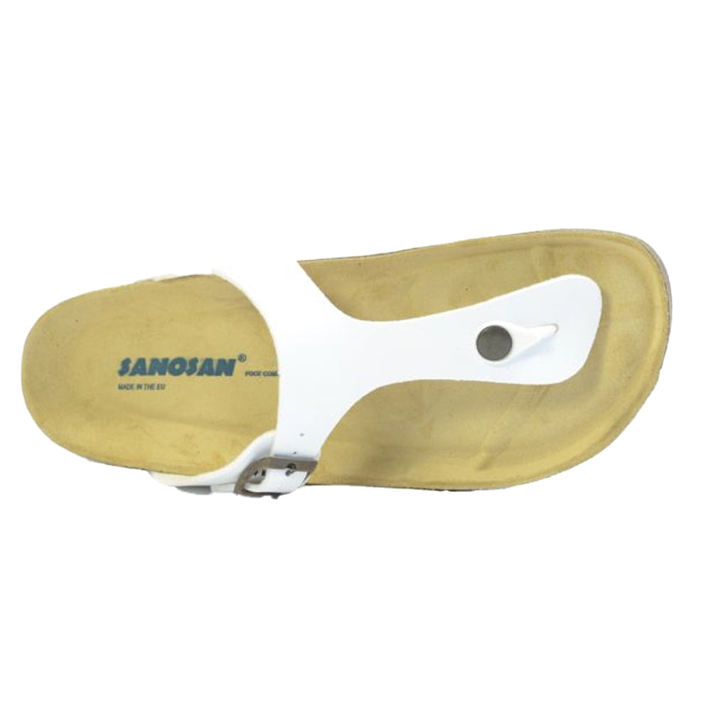 White - Side - Sanosan Womens-Ladies Geneve Sano Flor Sandals