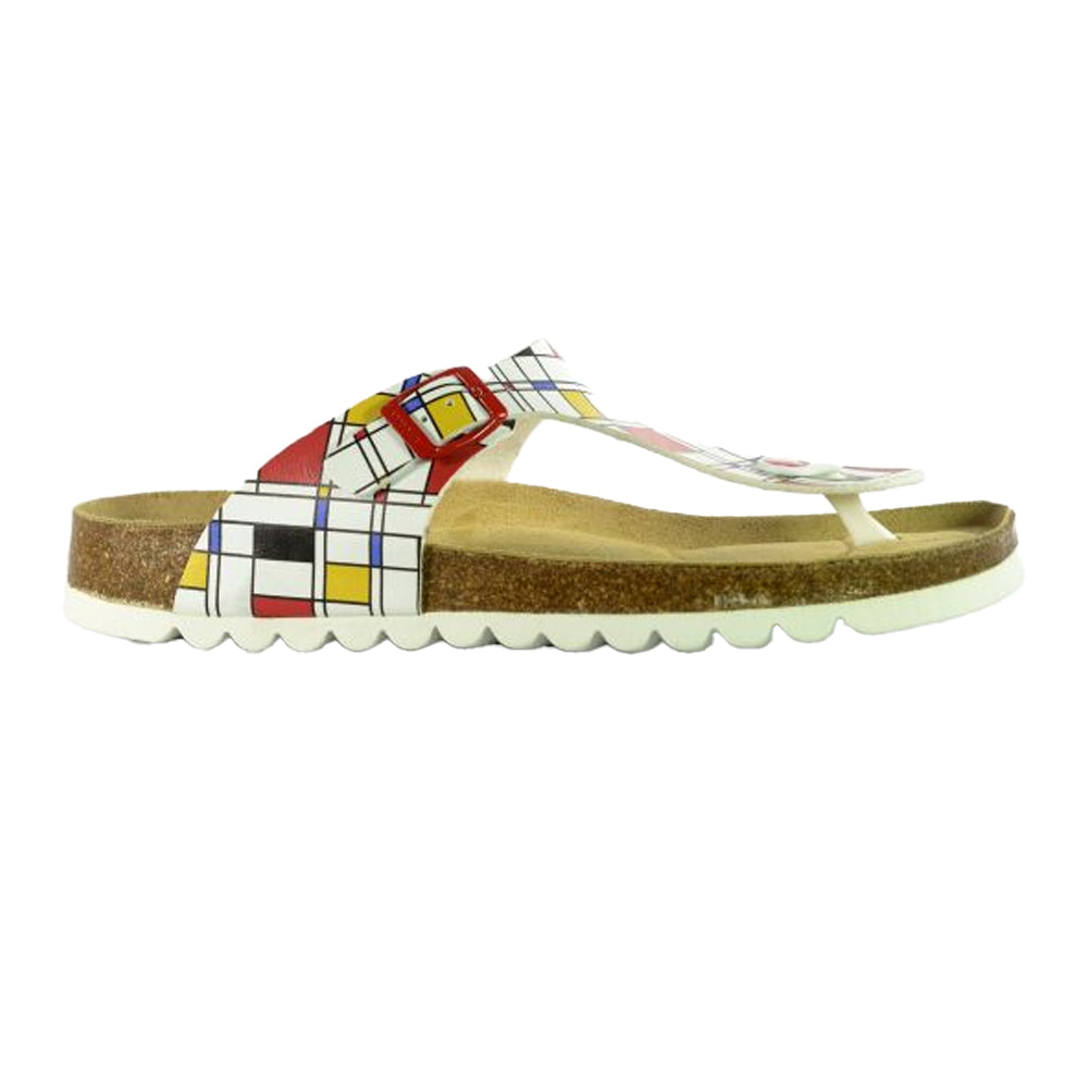 Multicoloured - Front - Sanosan Womens-Ladies Genve Colour Block Leather Sandals