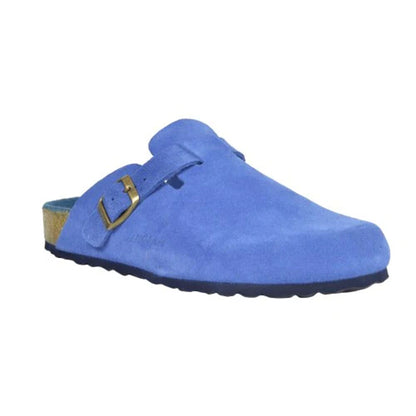 Royal Blue - Front - Sanosan Womens-Ladies Munich Suede Mules