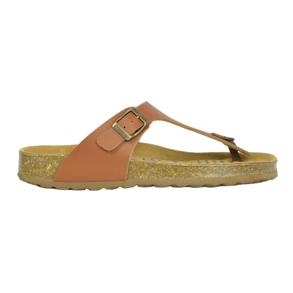 Brown - Back - Sanosan Womens-Ladies Siete Lunas Geneve Thong Sliders