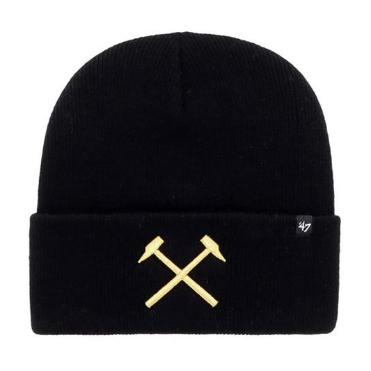 Black - Front - West Ham United FC Haymaker 47 Cuffed Beanie