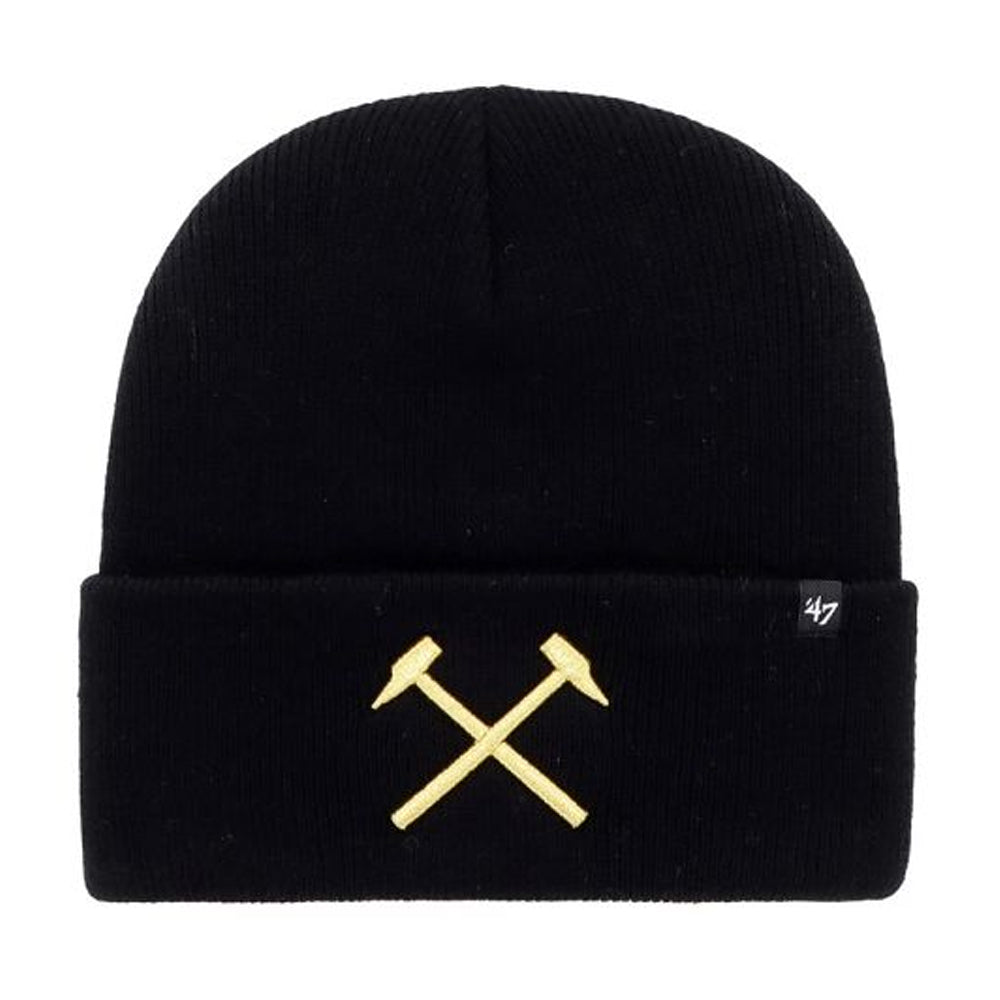 Black - Front - West Ham United FC Haymaker 47 Cuffed Beanie