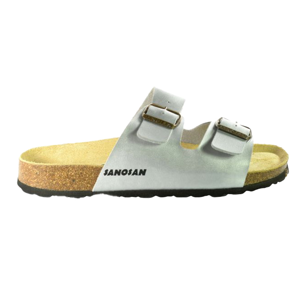 Silver - Front - Sanosan Womens-Ladies Aston Nubuck Sandals