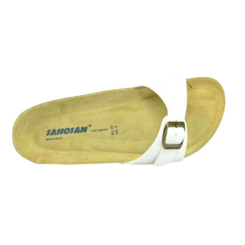 Sand-White - Back - Sanosan Mens Malaga Sano Floral Mule Sandals