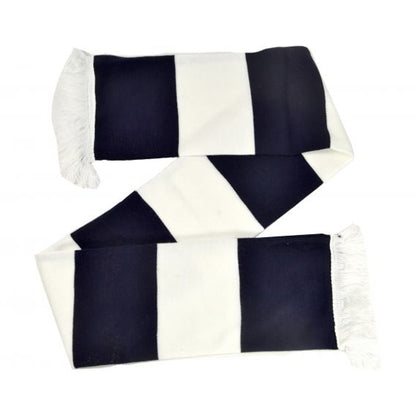 White-Navy - Front - The Long John Bar Scarf Unisex Adult Block Stripe Scarf