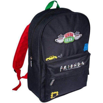 Black-Red - Front - Friends Embroidered Patch Backpack